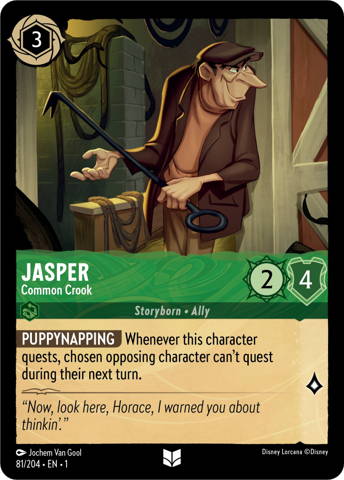 Jasper card from Disney's Lorcana: The First Chapter.