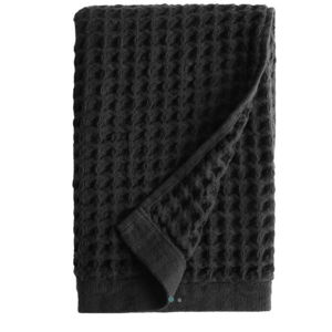 Black Waffle Weave Cotton Hand Towel - World Market