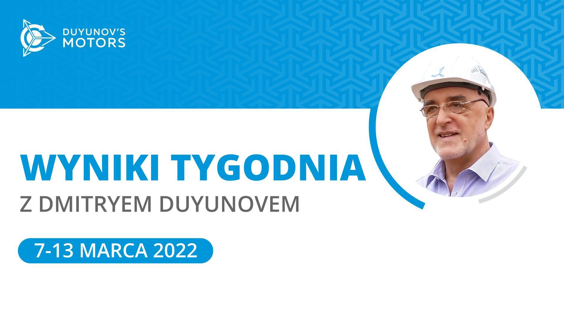 Wyniki tygodnia w projekcie Silniki Duyunova