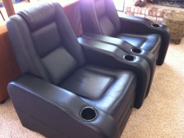 Elite Home Theater Seating C1-M Black Leather Power Rec...