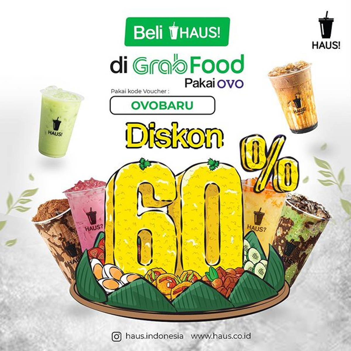 Katalog Promo: HAUS!: Promo Cashback 60% OVO Payday untuk Pengguna Baru Grabfood - 1