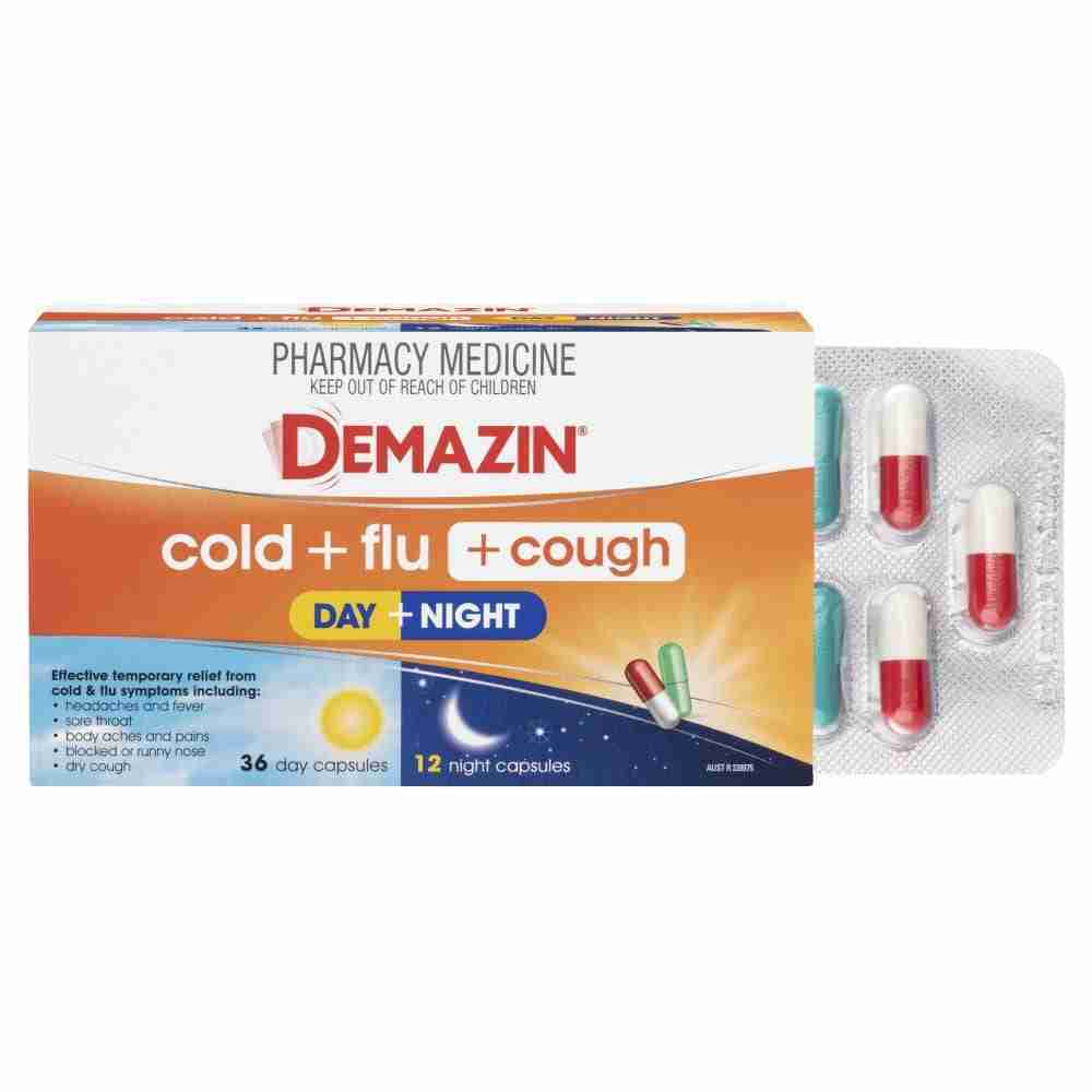 Demazin Cold + Flu + Cough Day + Night 48 Capsules - Image 7