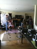 Testing the room's natural acoustics, having a good time