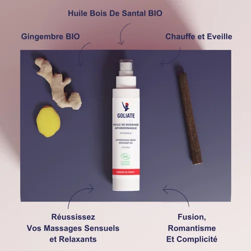 Huile de massage aphrodisiaque bio