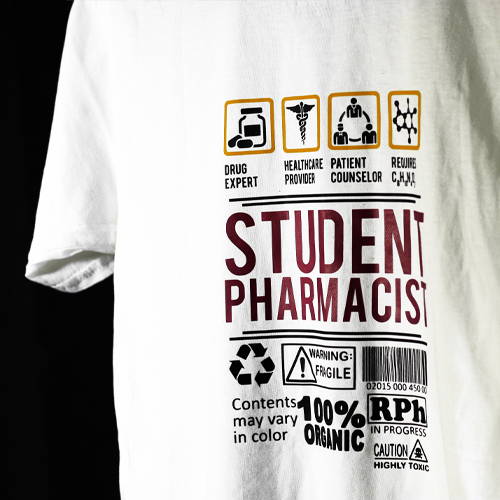 white cotton shirt with student pharmacy print manila philippines