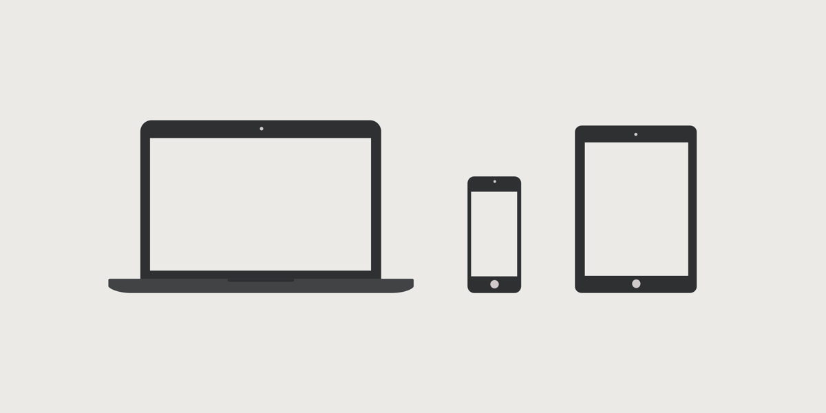 Three devices with different screen and viewport sizes