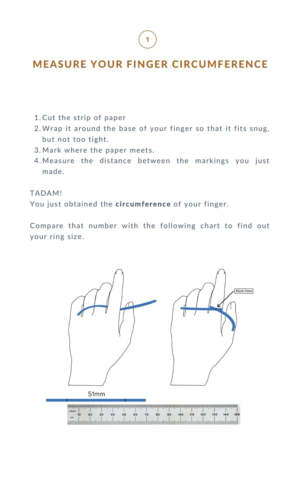 Measure your finger circumference