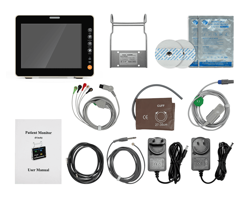 accesorios de monitor de paciente portátil de 8 pulgadas con pantalla táctil