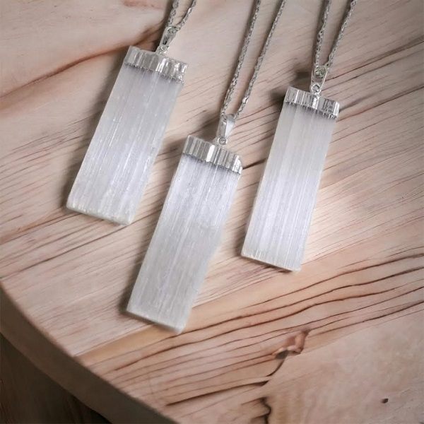 Selenite Pendant - Includes Leather Band