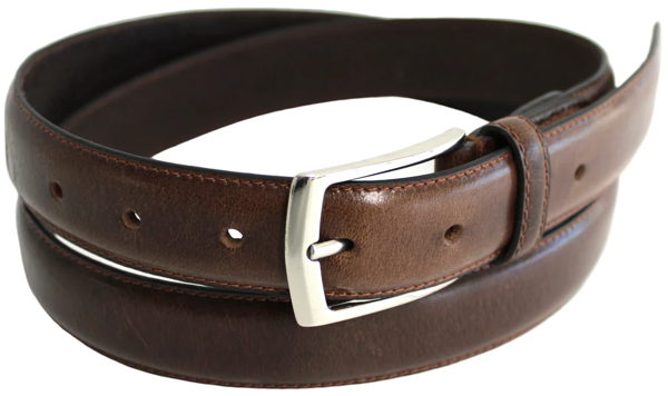 Full Grain Stitched Leather Belt in Black & Brown. Style number 41009 - Image 10