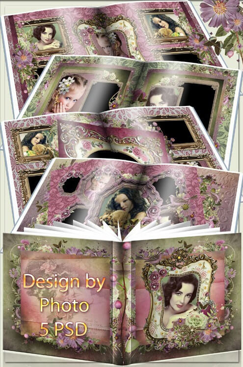Фотокнига для Фотошоп - любовь в винтажном стиле
