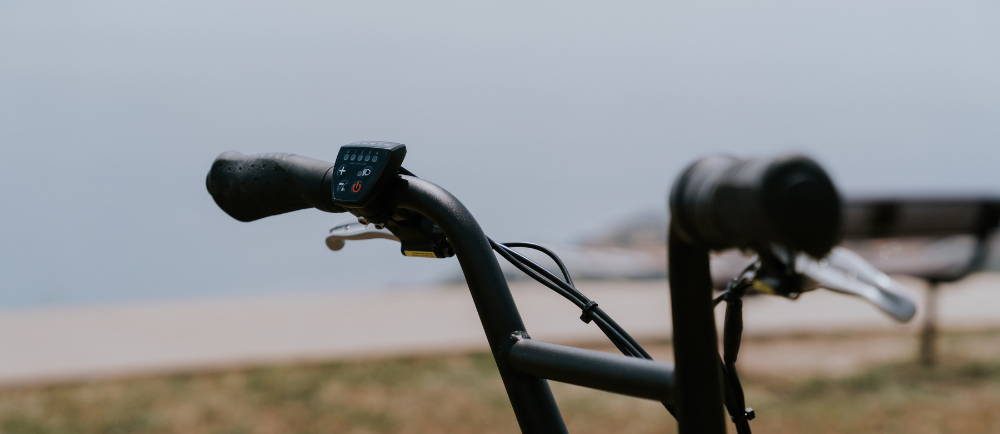 Handlebars of RadPower electric bike