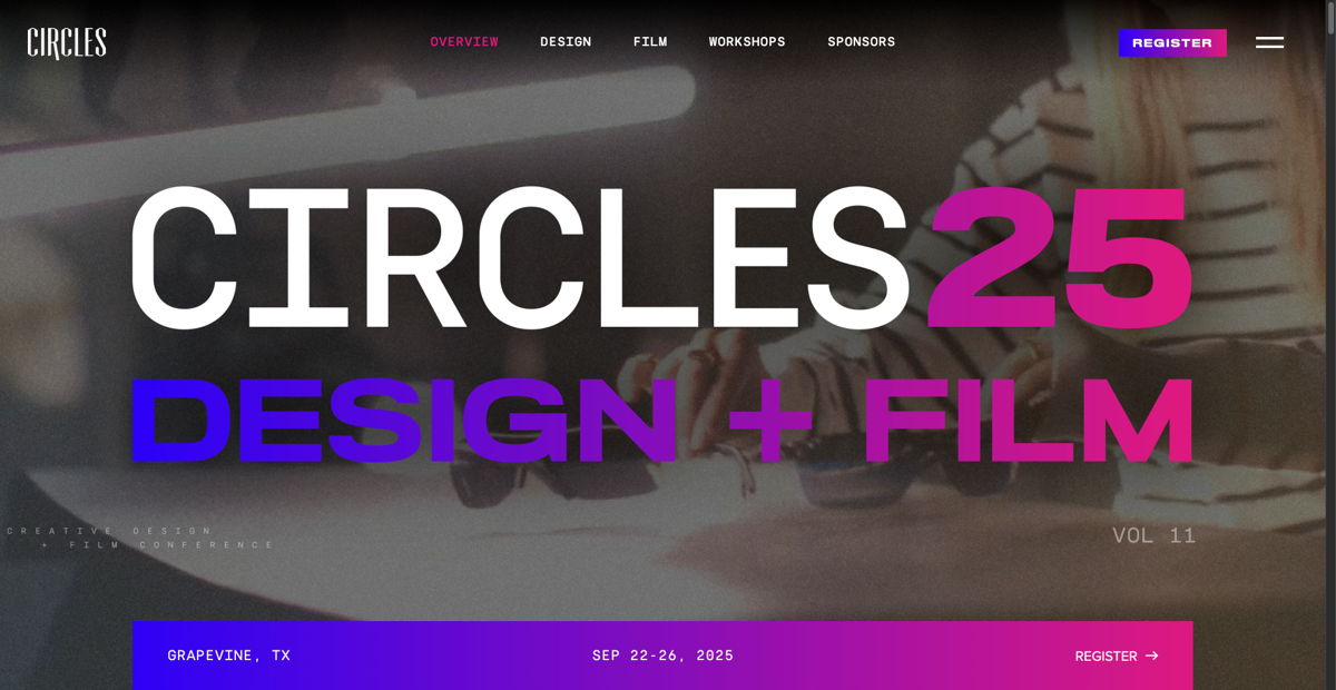 Screenshot of Circles Conference, from the conference websites collection.