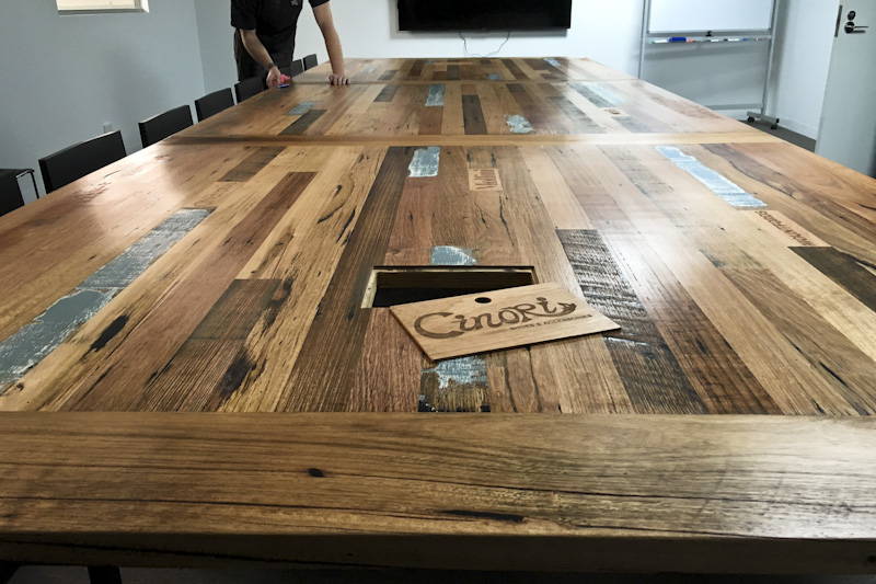 recycled timber board room table