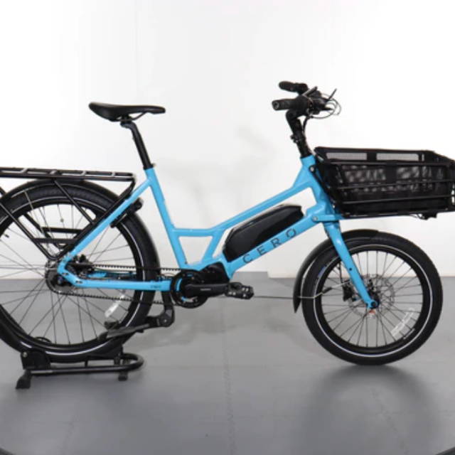 a sky blue CERO elctric bike