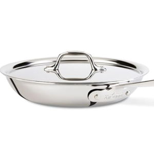 All-Clad D3 3-Ply Stainless Steel Fry Pan With Lid 10 Inch, Induction Compatible, Oven Broiler Safe 600F, Fast and Even Heat, Pots and Pans, Cooking Frying Pan, Skillet, Kitchen, Cookware, Silver
