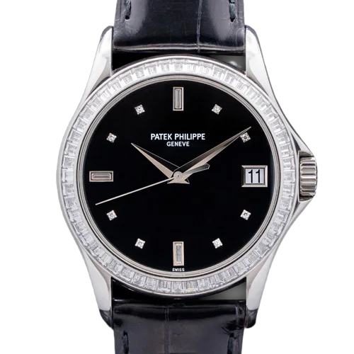 Patek Philippe Calatrava Black Dial With Index and Diamond Hour Markers