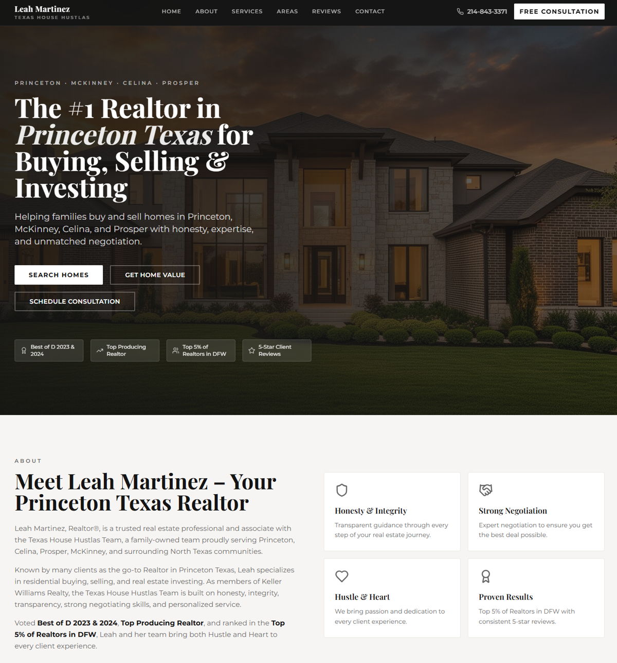 Screenshot of Leah Martinez, Realtor , from the lovable websites collection.