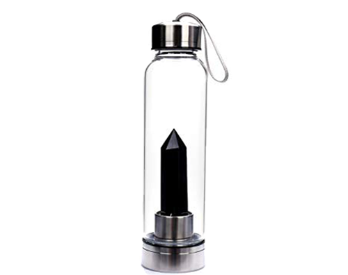 Obsidian Crystal Elixir Healing Water Bottle