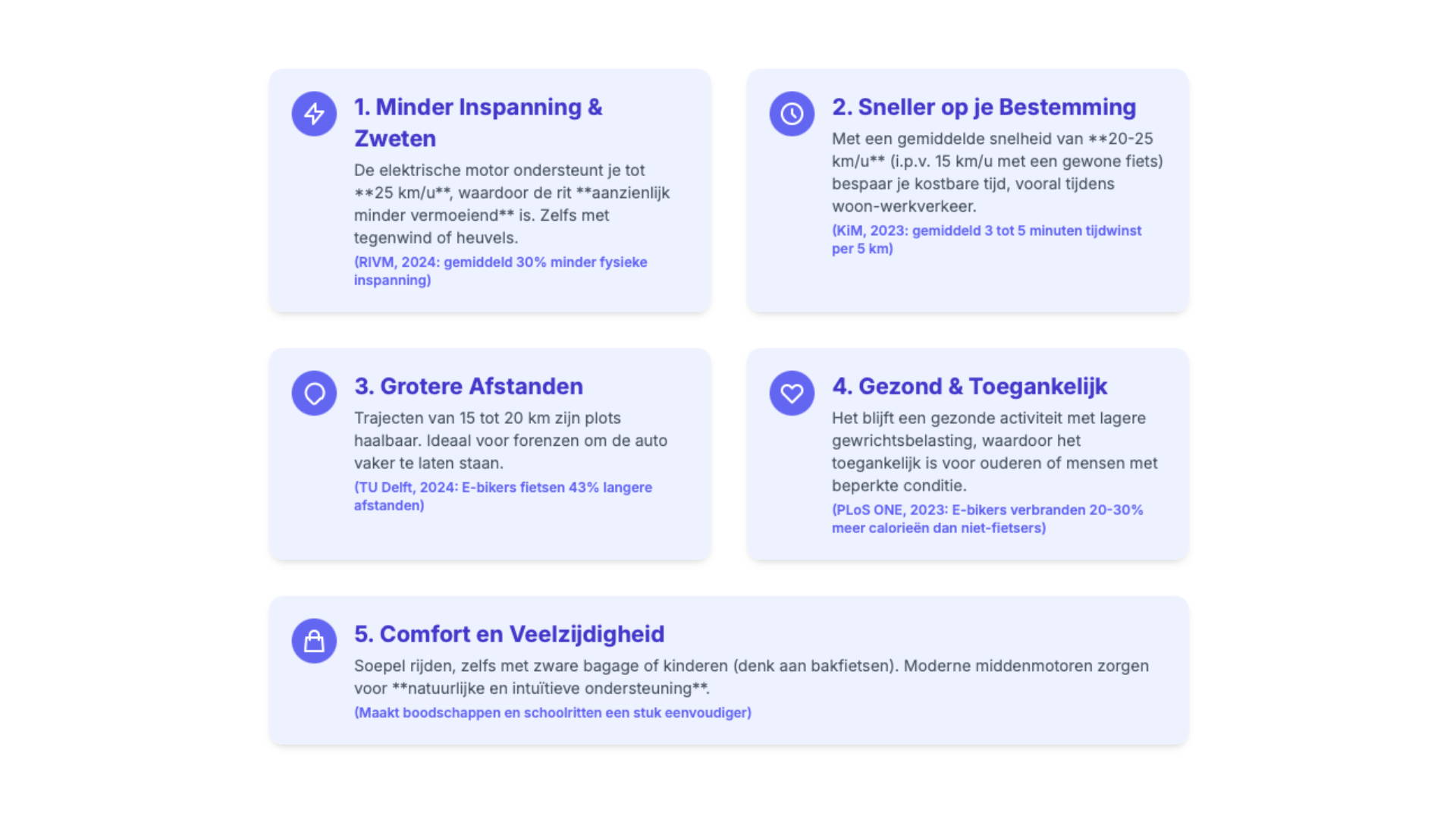 infographic voordelen van elektrische fietsen tov een gewone