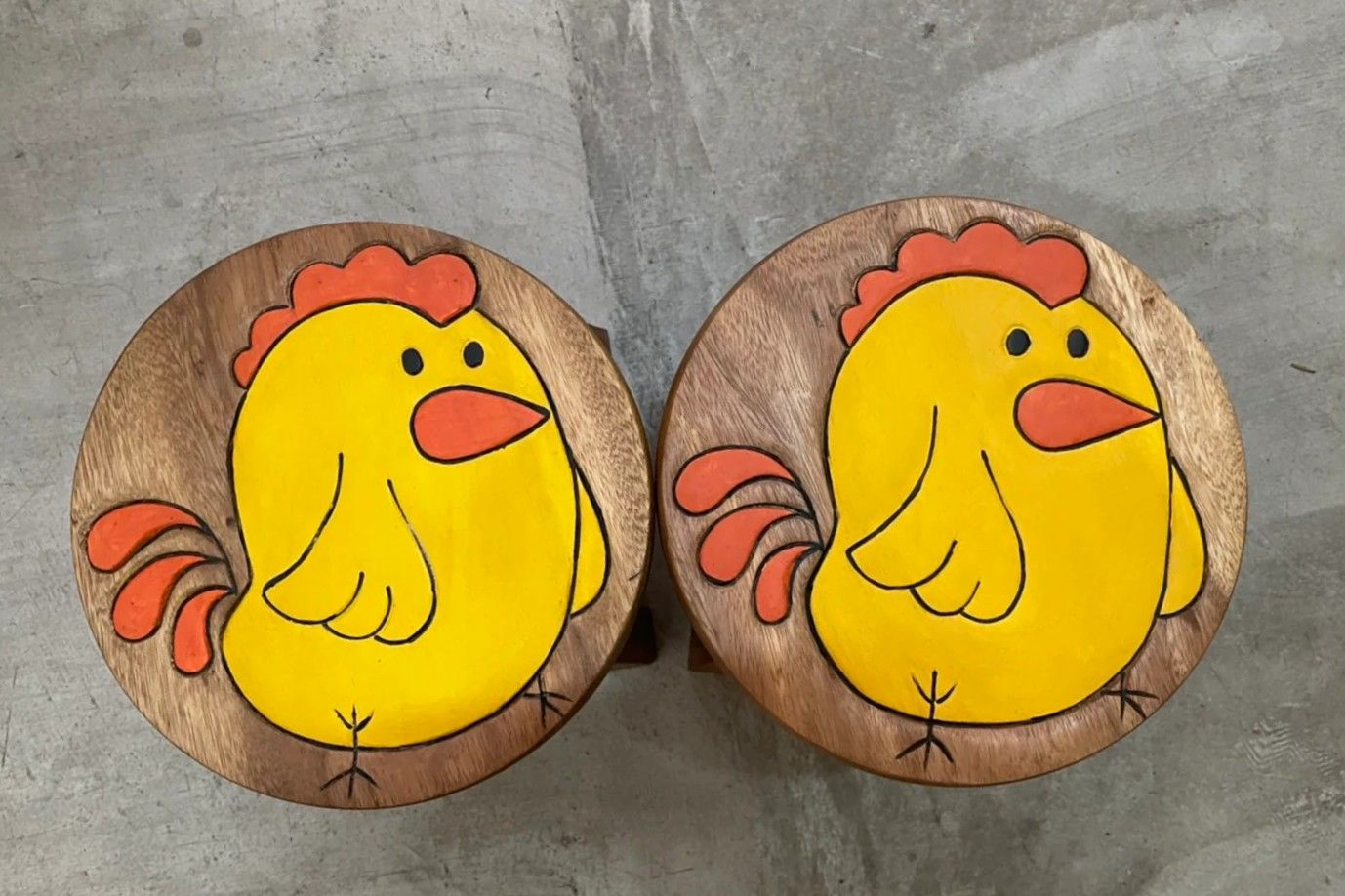 Children's Wooden Stool Chicken Themed Chair Toddlers Step sitting Stool - Image 4