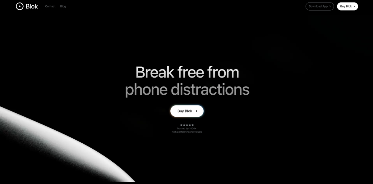 Screenshot of Blok , from the  framer websites collection.