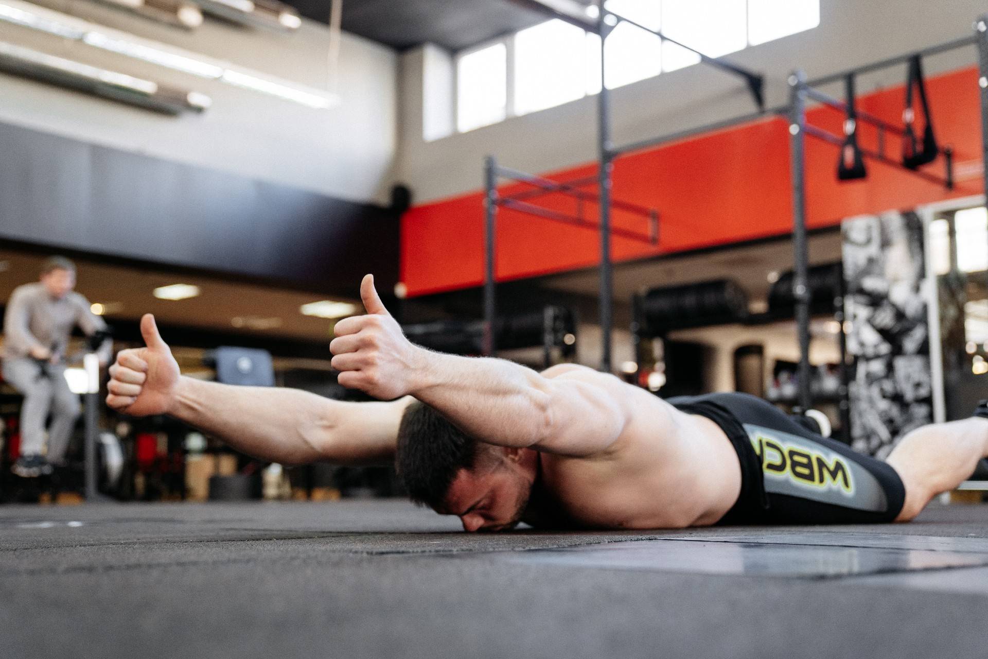 WBCM Oleksiy Torokhtiy performing exercises to improve his back