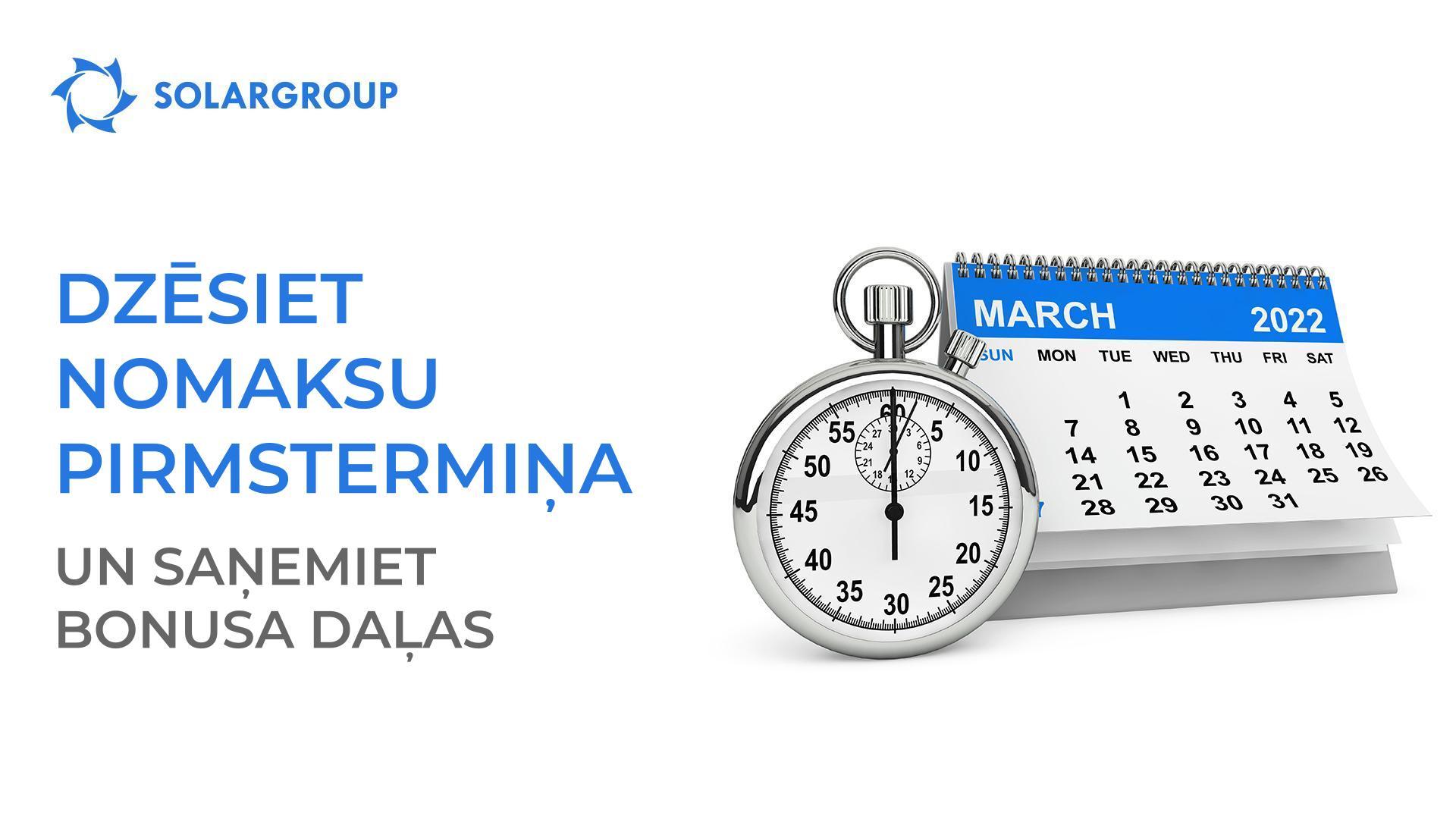 Dzēsiet nomaksu pirmstermiņa un saņemiet bonusa daļas