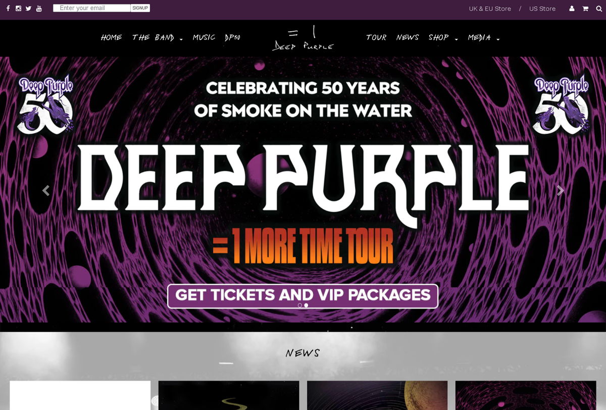 Screenshot of Deep Purple, from the purple websites collection.