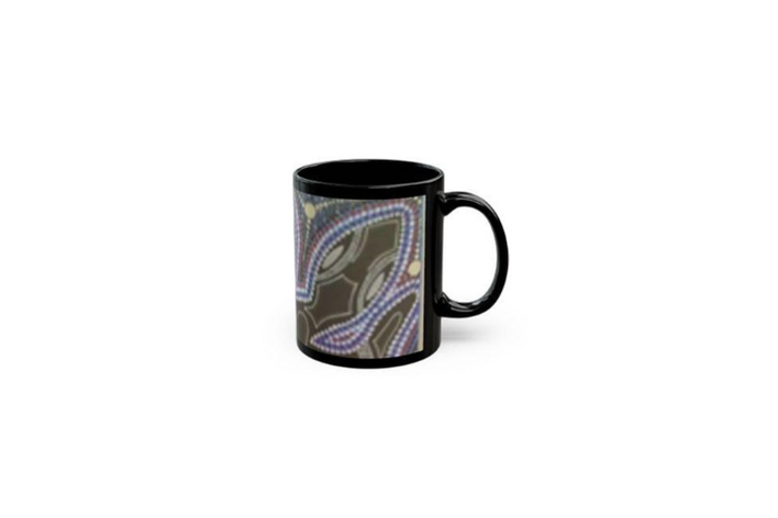 Abstract Design Black Mug | Stylish Ceramic Coffee Cup with nice design - Image 6