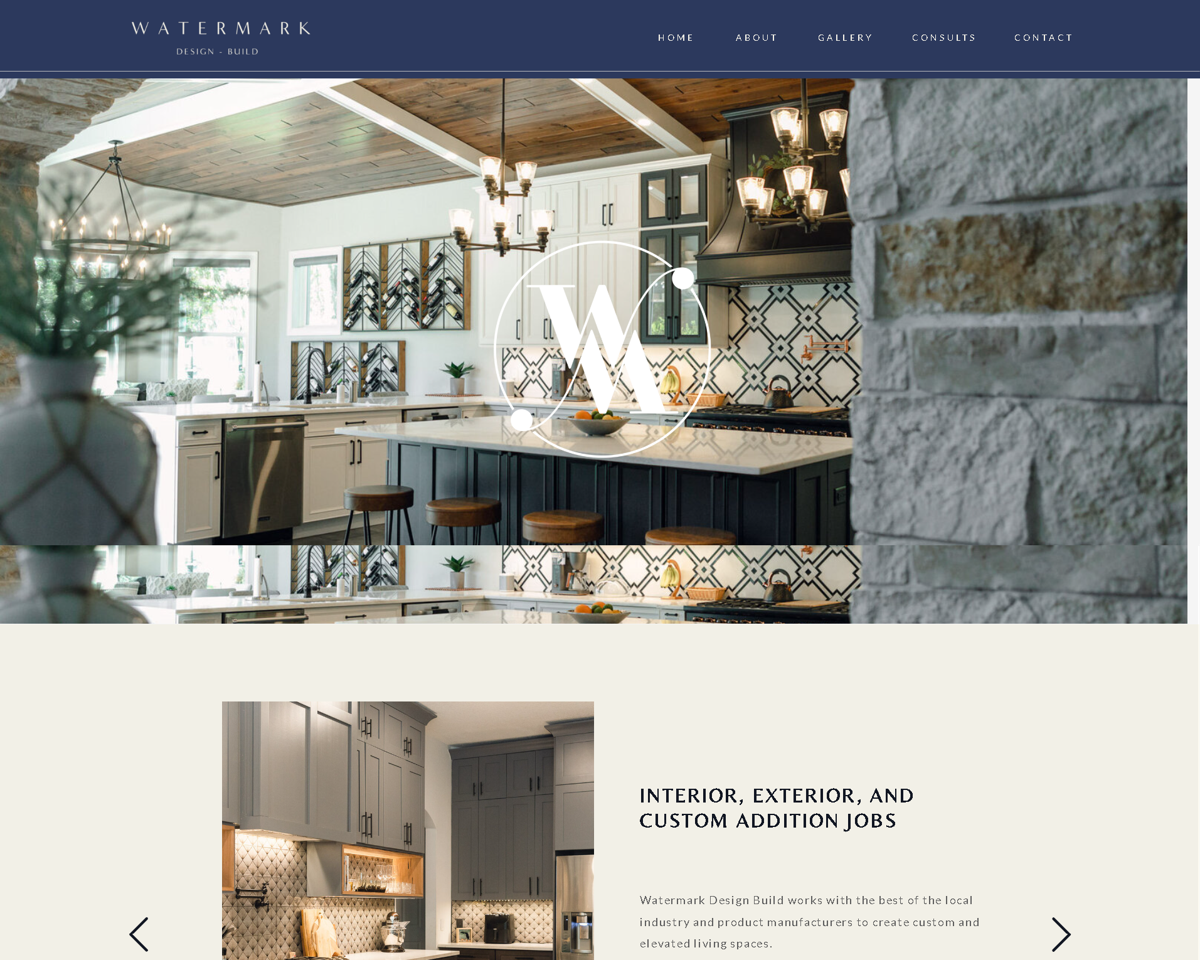 Screenshot of Watermark Design Build, from the remodeling websites collection.