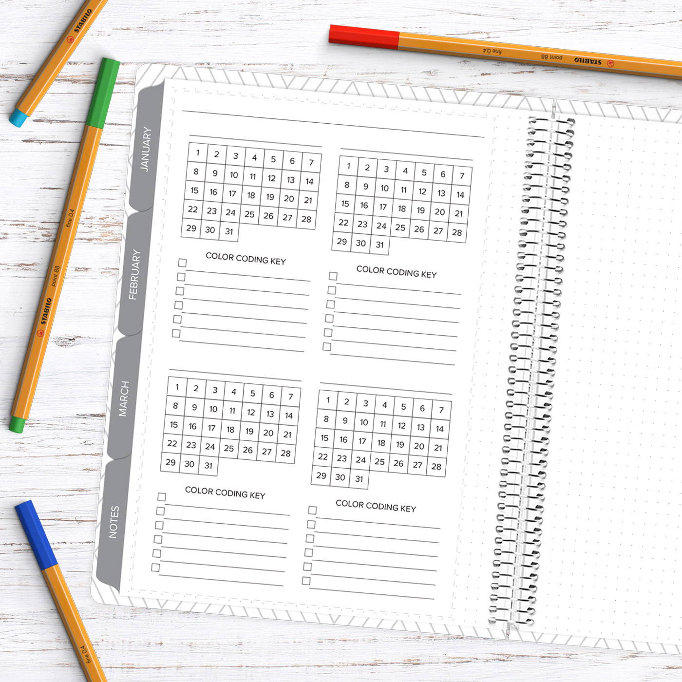 Amplify Planner quarter in pixels insert