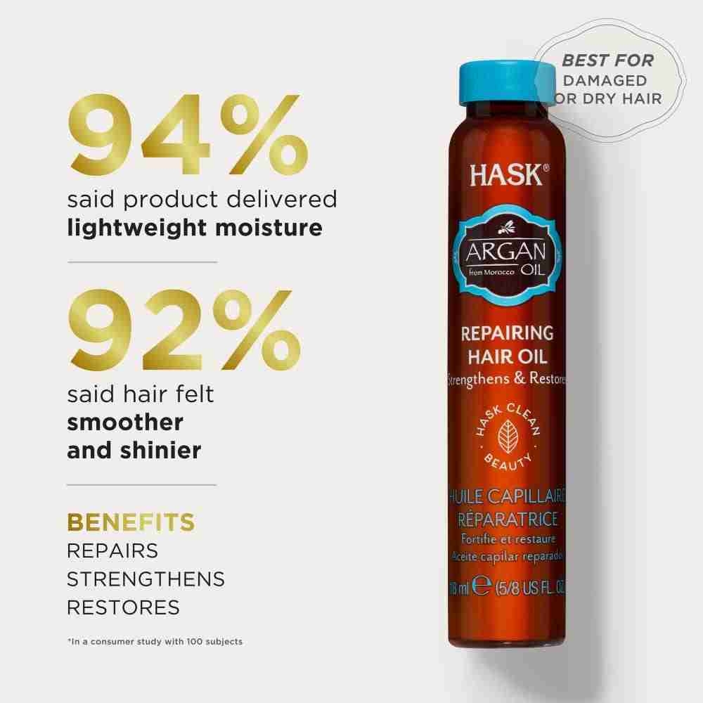 HASK Argan Oil Repairing Hair Oil Vial 18mL - Image 3
