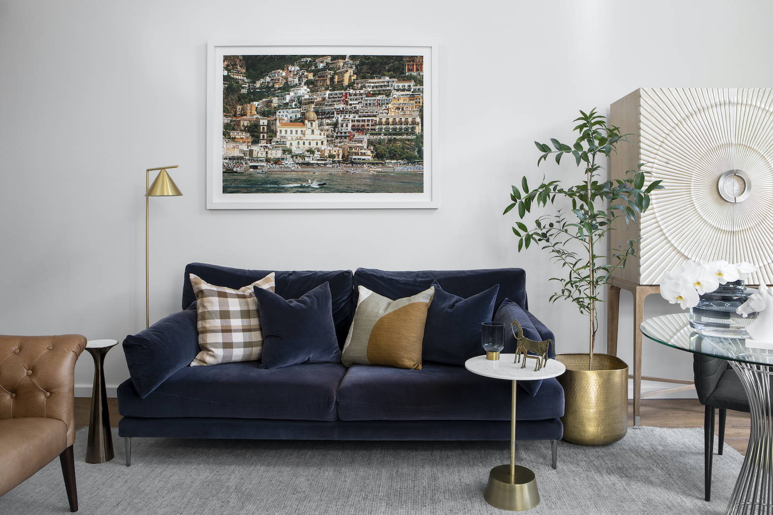 Photography of a Positano landscape in a living room