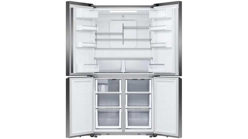 Fisher & Paykel 538L Recessed Handle Quad Door Fridge with Ice & Water Dispenser – Matte Black Glass - Image 2
