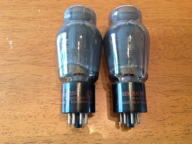 Marconi GE 6L6 6L6G coke bottle smoke glass tubes pair ...