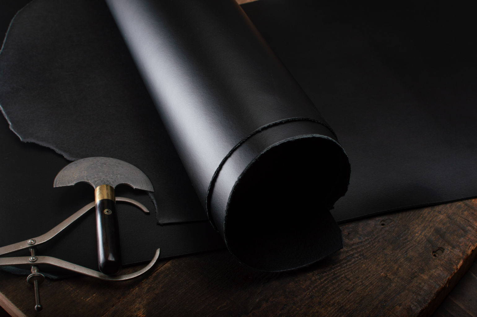 A Charcoal Black Leather  Hide