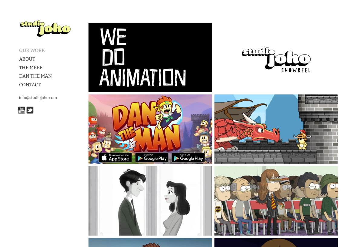 Screenshot of Studio Joho, from the squarespace websites  collection.