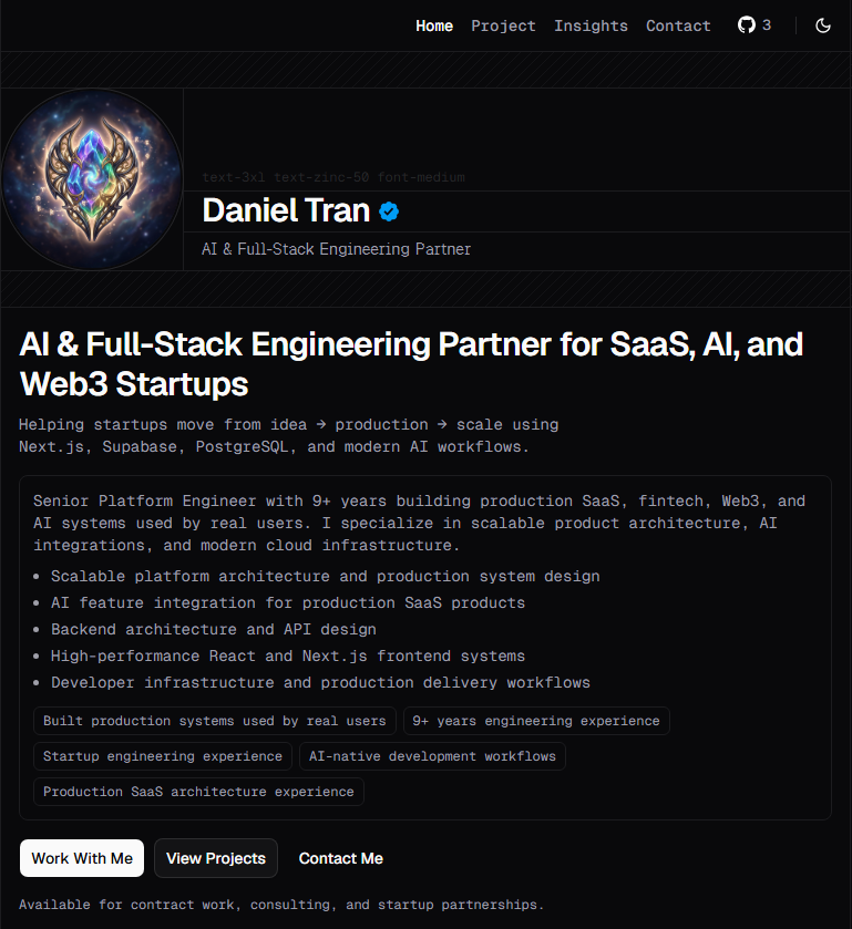 Node.js developers developer - Daniel T.'s portfolio image