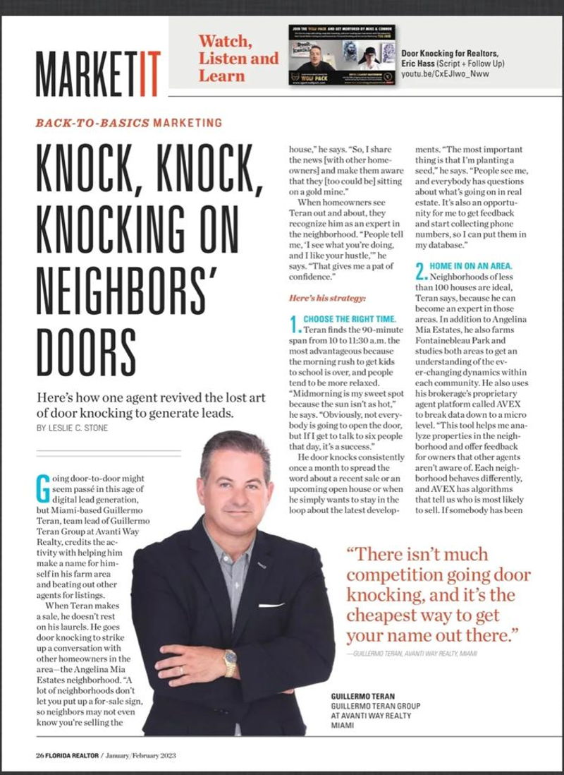 featured image for story, Real Estate Door-Knocking in the Modern AgeBy Leslie C. Stone for Florida
Realtor magazine