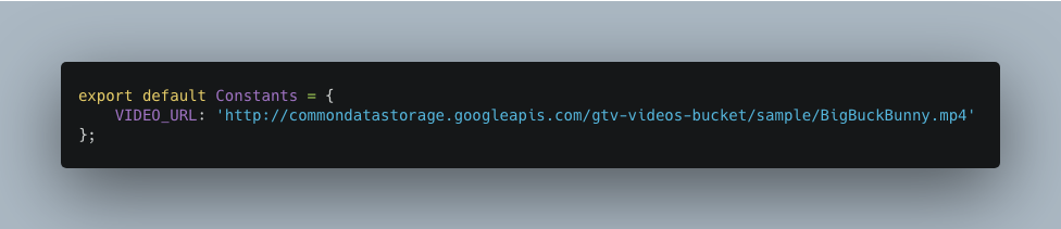 Video URL in constants