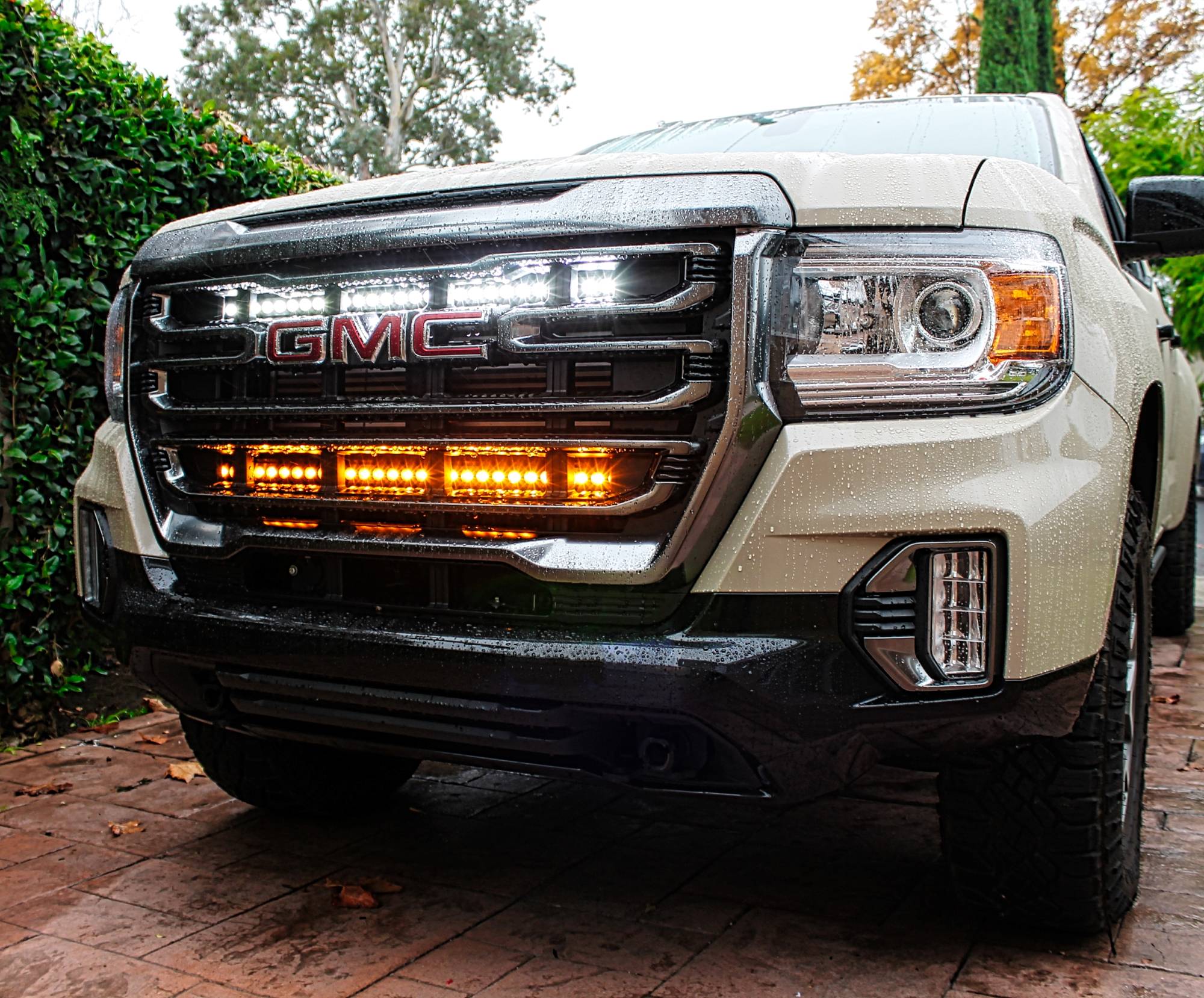 2021 2022 gmc canyon light bars behind the grille by m&r automotive mandronline