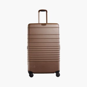 BÉIS 'The Large Check-In Roller' Color: Maple - Brown 29 inch Checked Suitcase & Check in Luggage