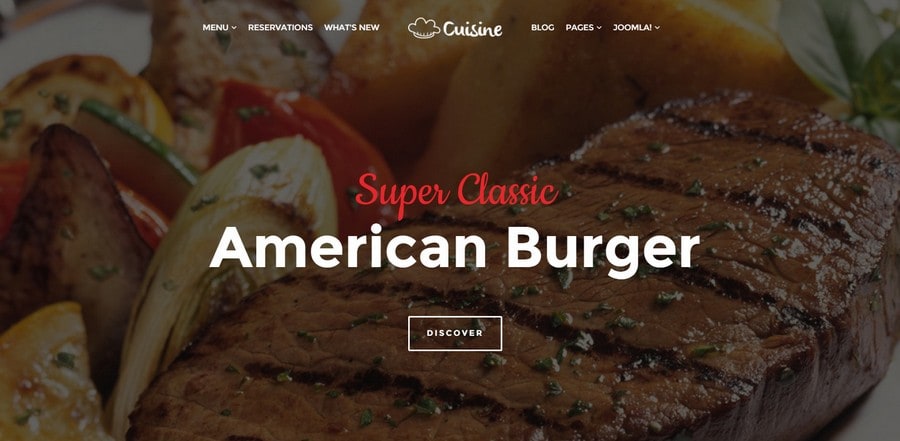 Cuisine - шаблон для ресторана на CMS Joomla