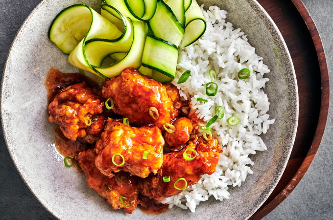 Poulet Général Tao à la friteuse à air chaud (<i>air fryer</i>)