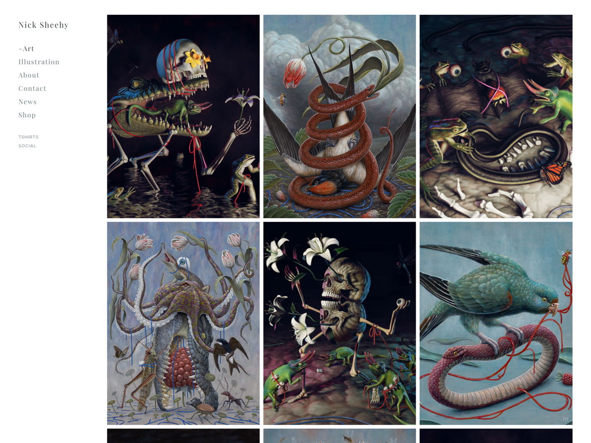Screenshot of Nick Sheehy, from the art portfolios collection.