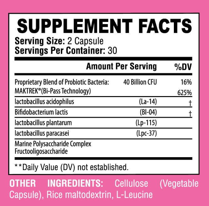 Xena nutrition probiolady product full label ingredients composition