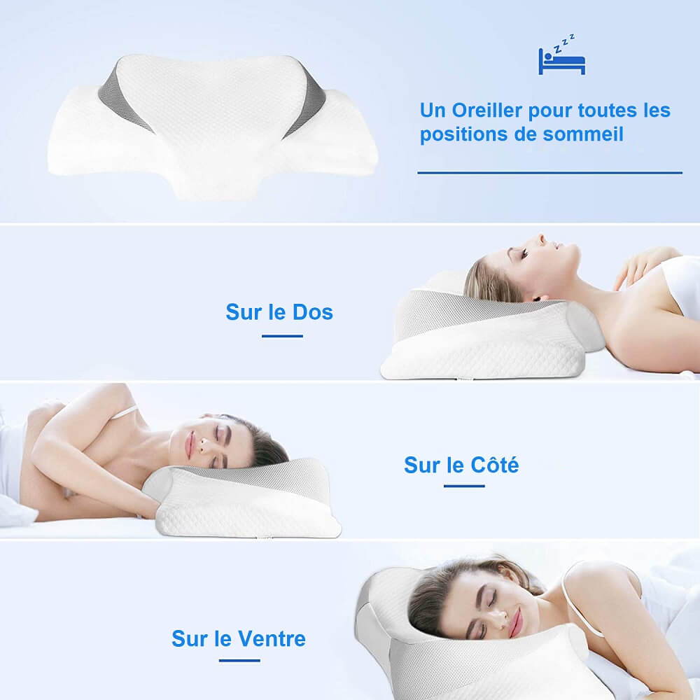 1 oreiller cervical pour dormir, design ergonomique répondant aux exigences  de diverses positions de sommeil, oreiller de soutien du cou oreiller  cervical pour soulager la douleur oreiller de lit de sommeil 