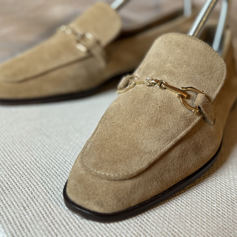 Beige loafers  Suede leather
