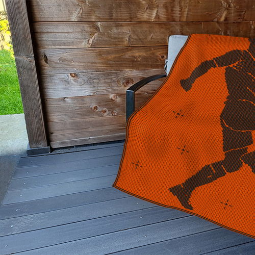 Decke für Fußballspieler – ineinandergreifende Häkeltechnik